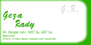 geza rady business card